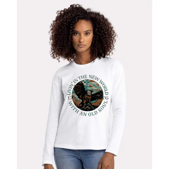 Living In The New World With An Old Soul Womens Cotton Relaxed Long Sleeve T-Shirt