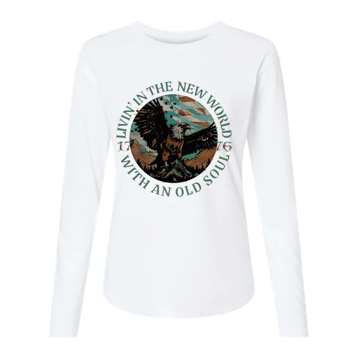 Living In The New World With An Old Soul Womens Cotton Relaxed Long Sleeve T-Shirt