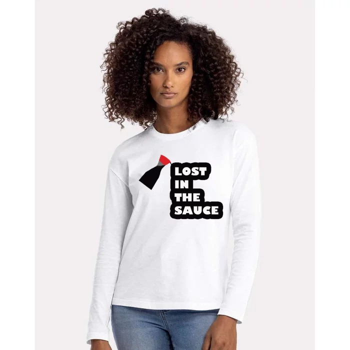 Lost In The Sauce Womens Cotton Relaxed Long Sleeve T-Shirt