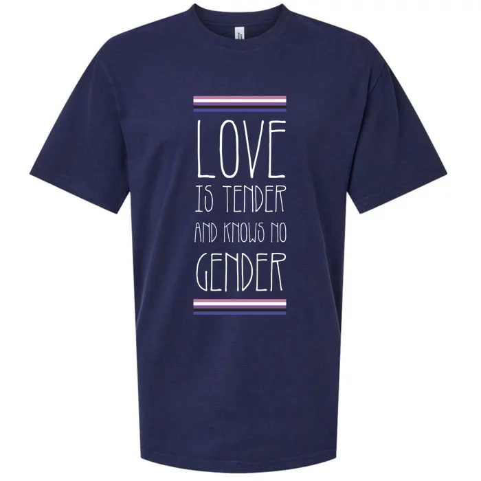 Love Is Tender And Knows No Gender Lgbt Genderfluid Pride Gift Sueded Cloud Jersey T-Shirt