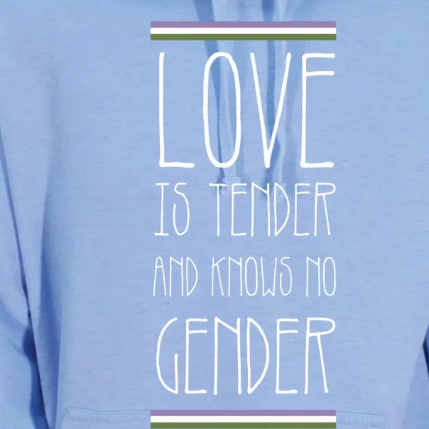 Love Is Tender And Knows No Gender Lgbt Genderqueer Pride Gift Unisex Surf Hoodie