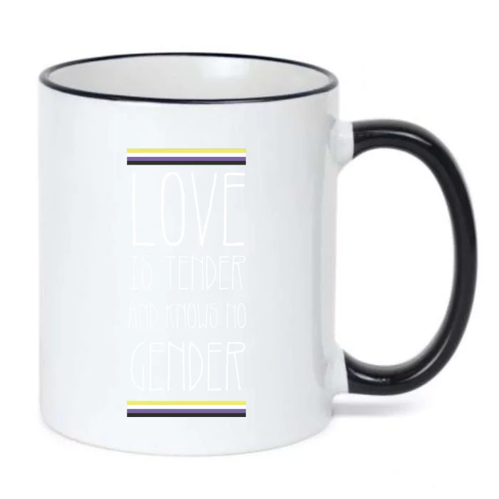 Love Is Tender And Knows No Gender Lgbt Nonbinary Pride Gift Black Color Changing Mug