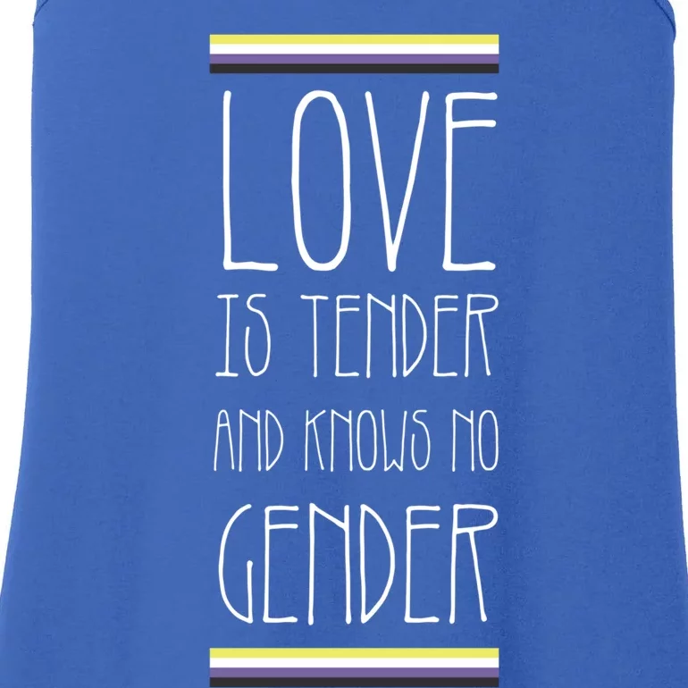 Love Is Tender And Knows No Gender Lgbt Nonbinary Pride Gift Ladies Essential Tank