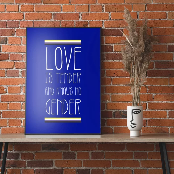 Love Is Tender And Knows No Gender Lgbt Nonbinary Pride Gift Poster