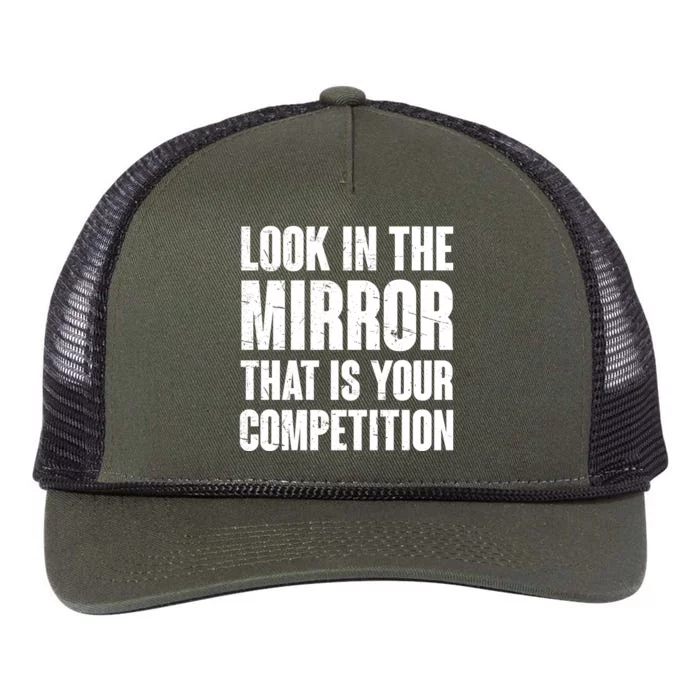 Look In The Mirror That Is Your Competitions Retro Rope Trucker Hat Cap