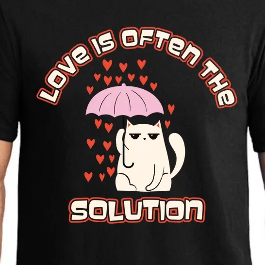 Love Is The Solution Cool Cat Love Is Blind Fall In Love Meaningful Gift Pajama Set