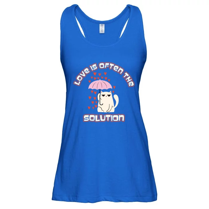 Love Is The Solution Cool Cat Love Is Blind Fall In Love Meaningful Gift Ladies Essential Flowy Tank