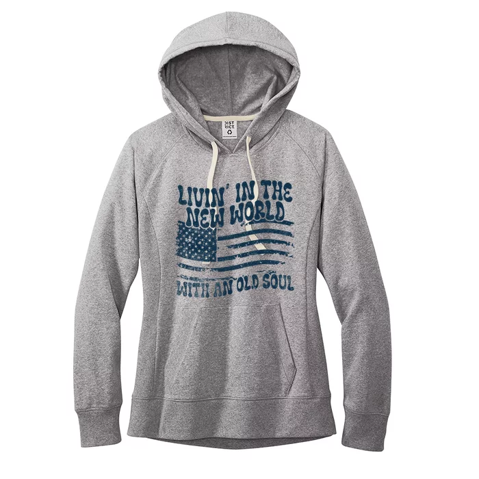 Living In The New World With An Old Soul Women's Fleece Hoodie