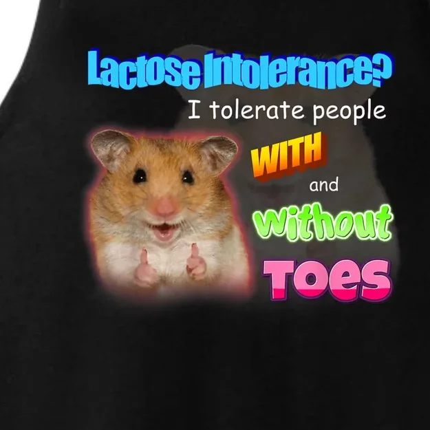 Lactose Intolerance Tolerate People With And Without Toes Meme Ladies Tri-Blend Wicking Tank