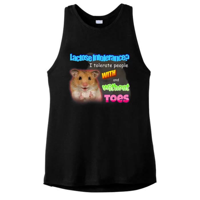 Lactose Intolerance Tolerate People With And Without Toes Meme Ladies Tri-Blend Wicking Tank