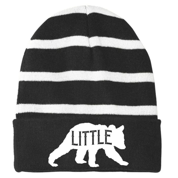 Little Bear Striped Beanie with Solid Band