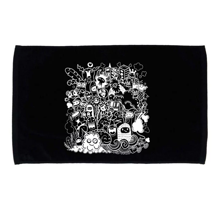 Little Cartoon Monster Mash Up Microfiber Hand Towel