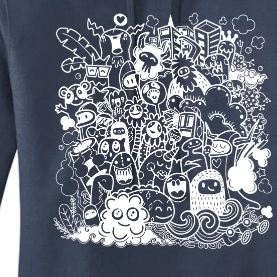 Little Cartoon Monster Mash Up Women's Pullover Hoodie