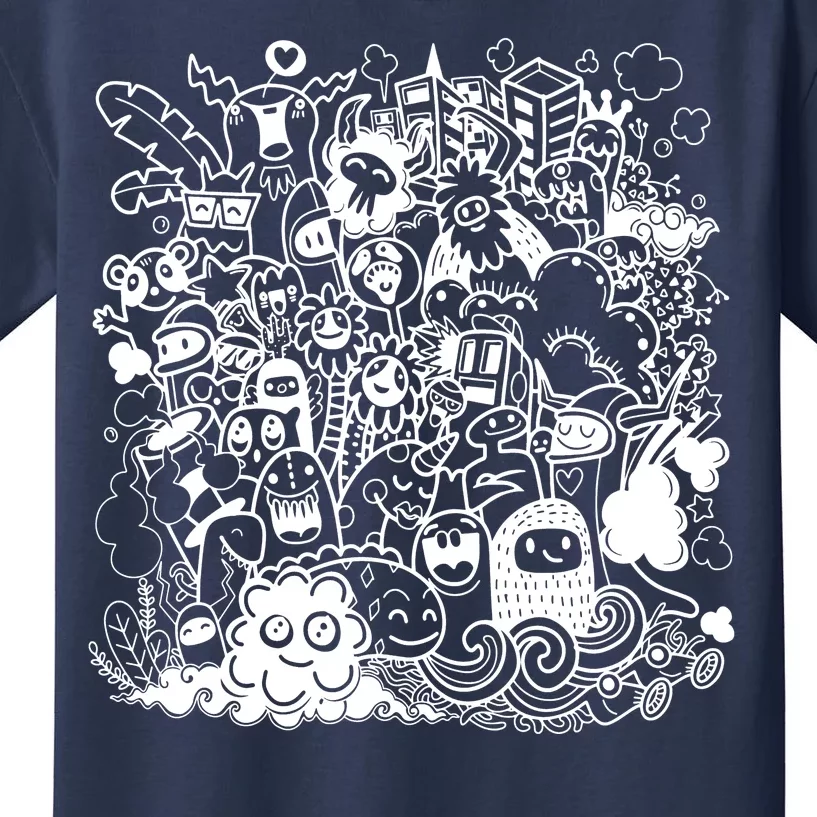 Little Cartoon Monster Mash Up Kids T-Shirt