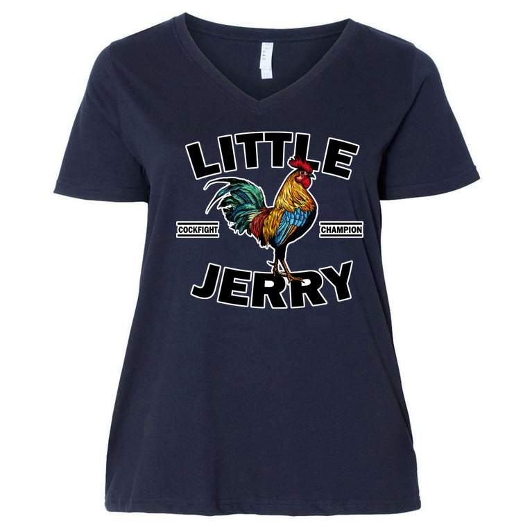 Little Jerry Cockfight Champion Women's V-Neck Plus Size T-Shirt