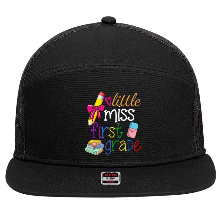 Little Miss First Grade 7 Panel Mesh Trucker Snapback Hat