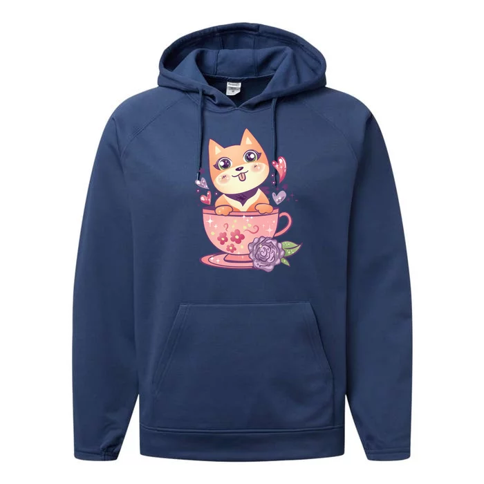 Little Teacup Dog Anime Performance Fleece Hoodie