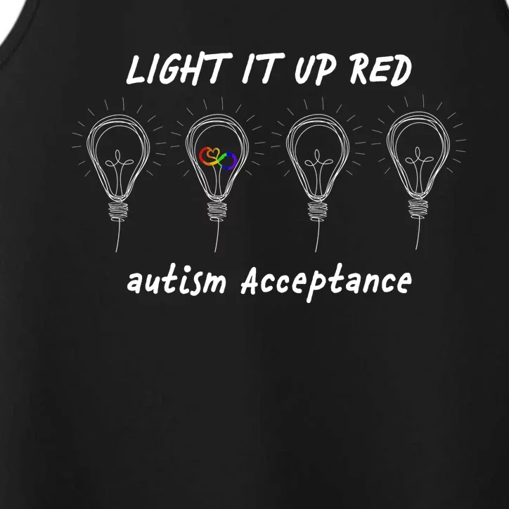 Light It Up Red Autism Acceptance Performance Tank