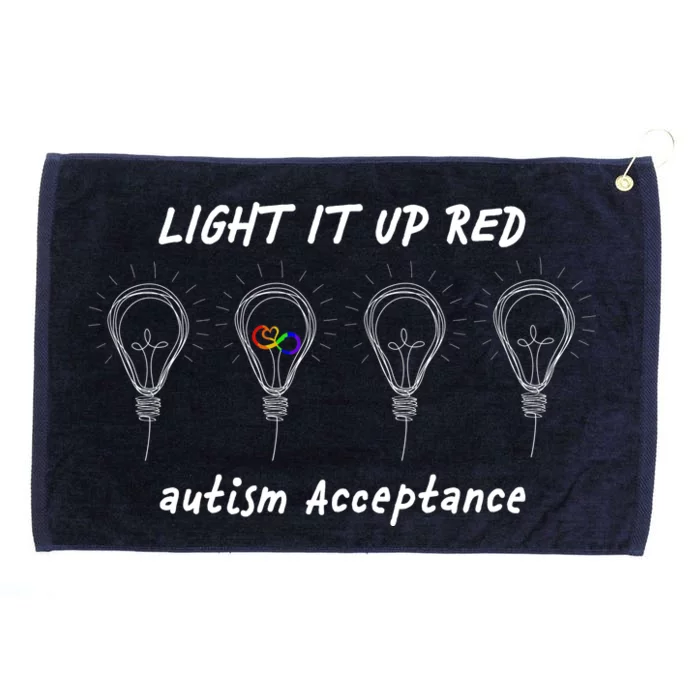 Light It Up Red Autism Acceptance Grommeted Golf Towel