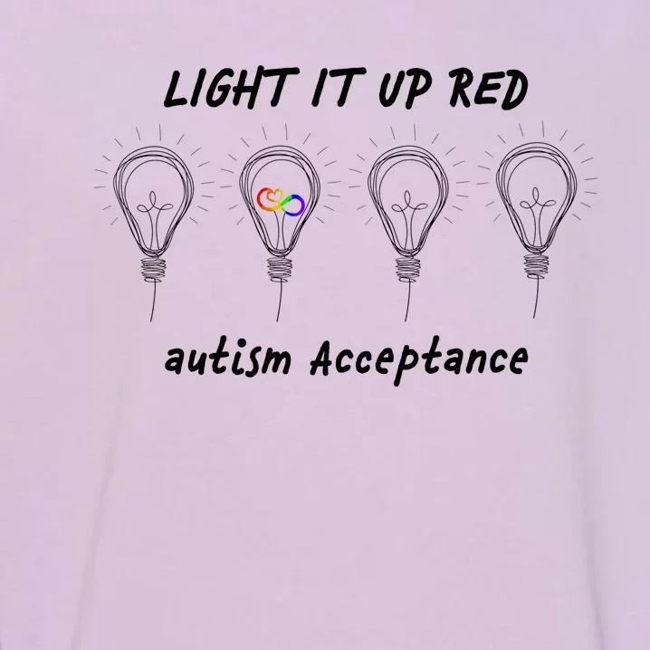 Light It Up Red Autism Acceptance Garment-Dyed Sweatshirt