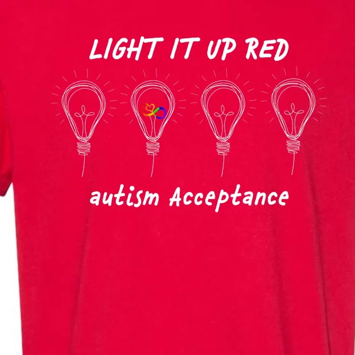 Light It Up Red Autism Acceptance Garment-Dyed Heavyweight T-Shirt