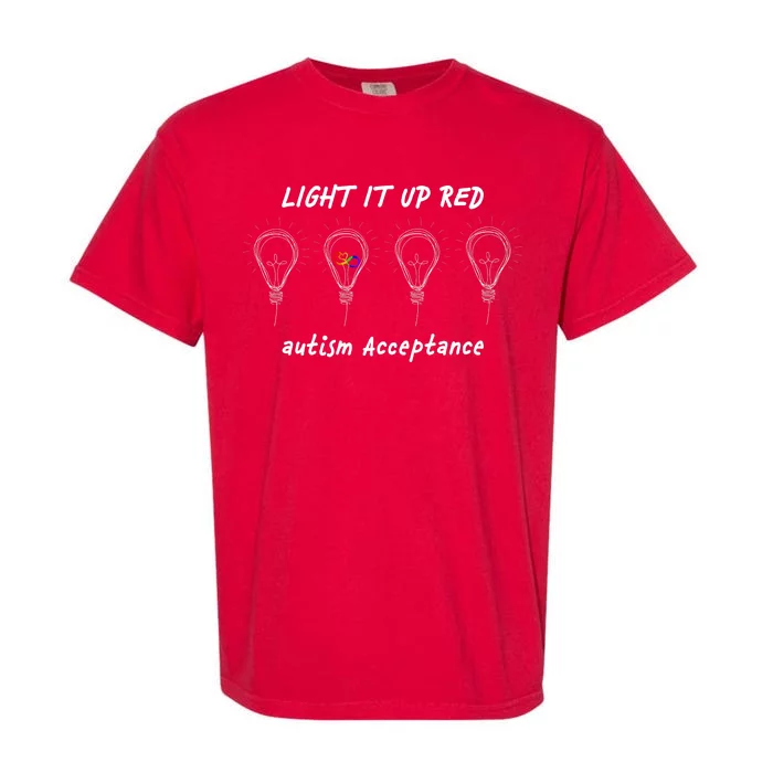 Light It Up Red Autism Acceptance Garment-Dyed Heavyweight T-Shirt