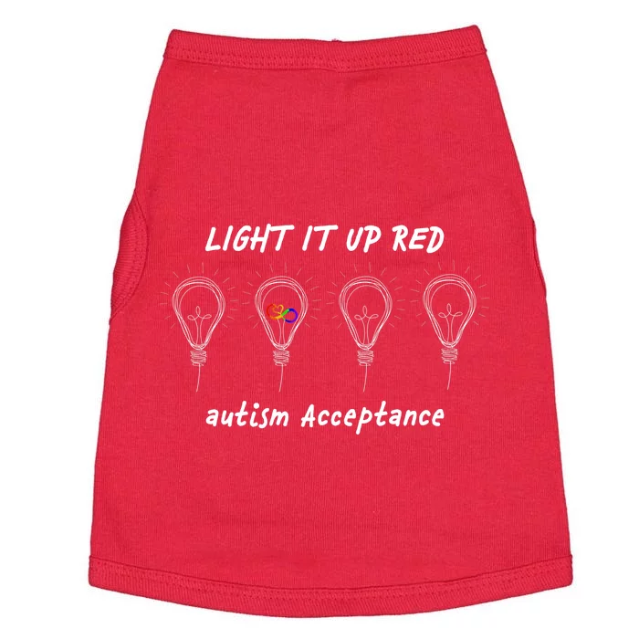 Light It Up Red Autism Acceptance Doggie Tank