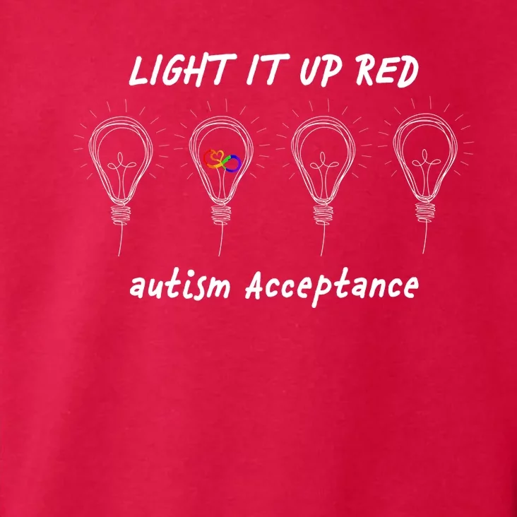 Light It Up Red Autism Acceptance Toddler Hoodie