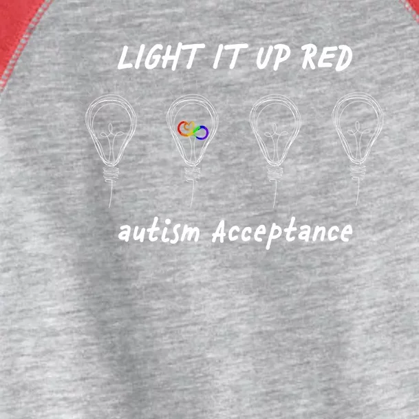 Light It Up Red Autism Acceptance Toddler Fine Jersey T-Shirt