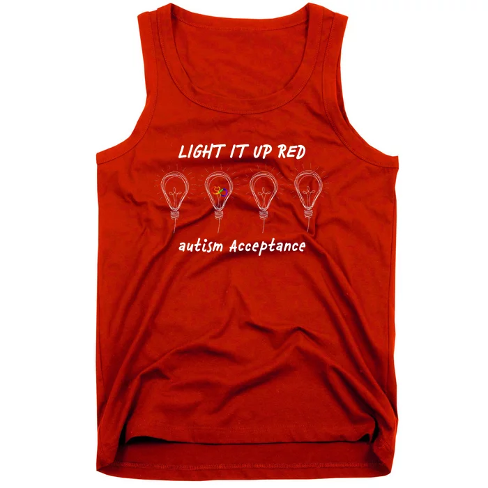 Light It Up Red Autism Acceptance Tank Top