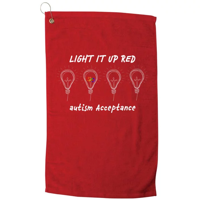 Light It Up Red Autism Acceptance Platinum Collection Golf Towel