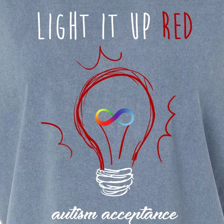 Light It Up Red Autism Acceptance Awareness Garment-Dyed Women's Muscle Tee