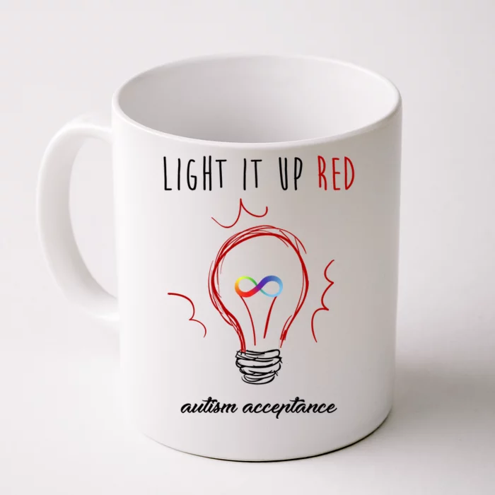 Light It Up Red Autism Acceptance Awareness Front & Back Coffee Mug