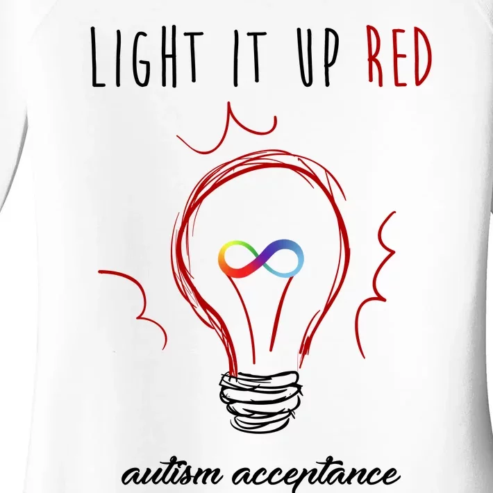 Light It Up Red Autism Acceptance Awareness Women's Perfect Tri Tunic Long Sleeve Shirt