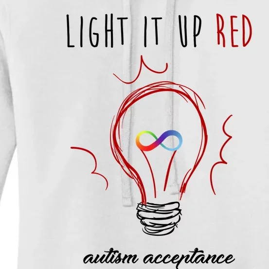 Light It Up Red Autism Acceptance Awareness Women's Pullover Hoodie