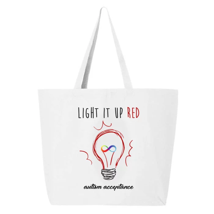 Light It Up Red Autism Acceptance Awareness 25L Jumbo Tote