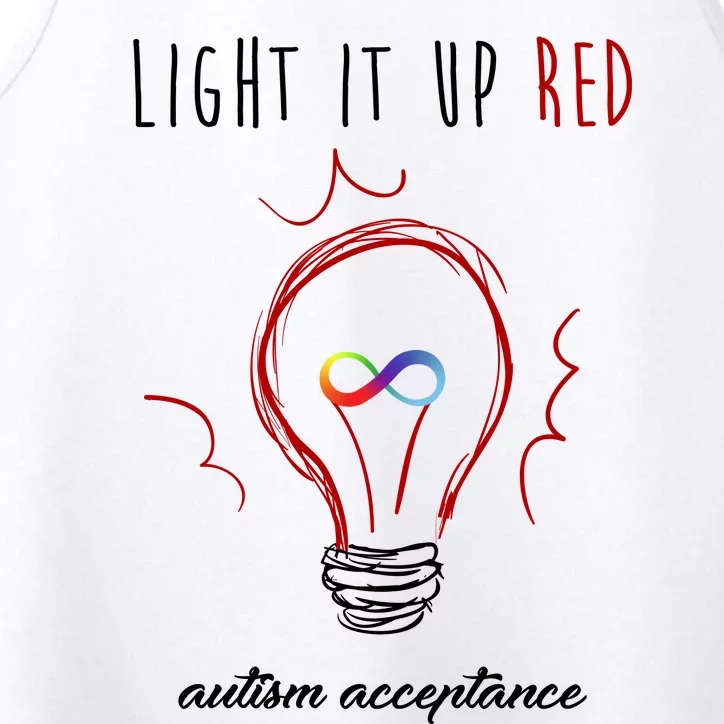 Light It Up Red Autism Acceptance Awareness Performance Tank