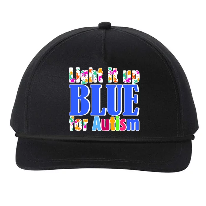 Light It Up Blue For Autism Awareness Month Snapback Five-Panel Rope Hat