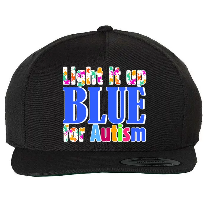 Light It Up Blue For Autism Awareness Month Wool Snapback Cap