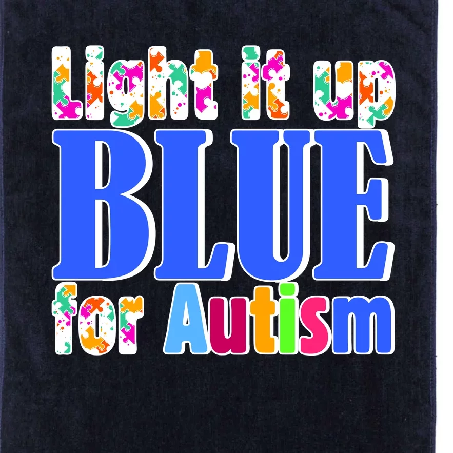 Light It Up Blue For Autism Awareness Month Platinum Collection Golf Towel