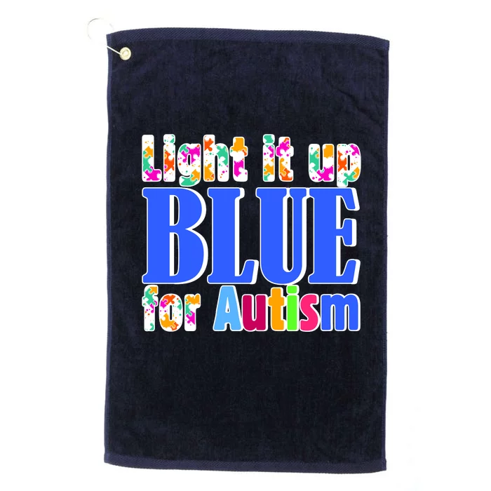 Light It Up Blue For Autism Awareness Month Platinum Collection Golf Towel