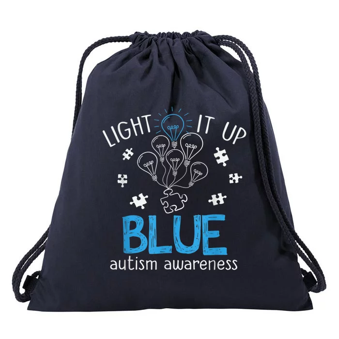 Light It Up Blue For Autism Awareness Month Drawstring Bag