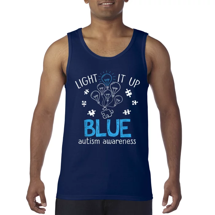 Light It Up Blue For Autism Awareness Month Tank Top