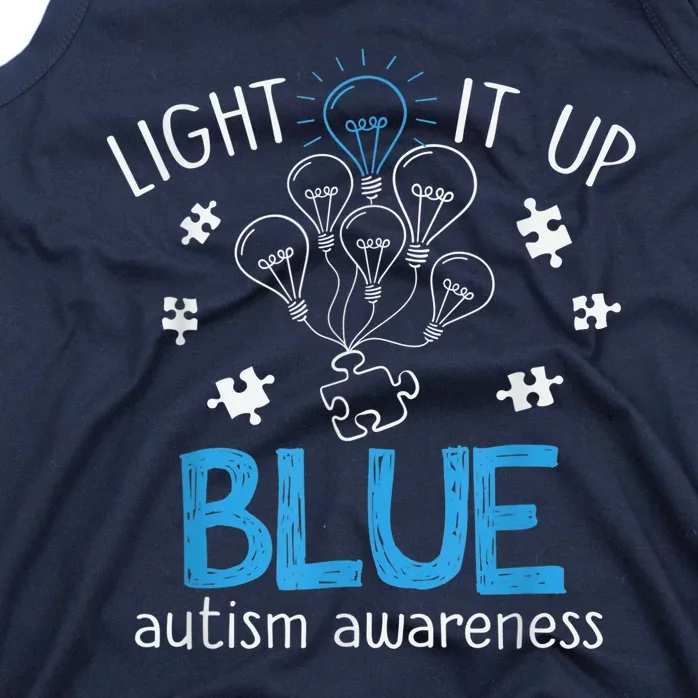 Light It Up Blue For Autism Awareness Month Tank Top