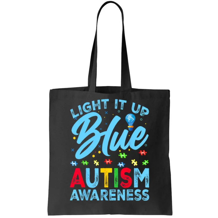 Light It Up Blue Autism Awareness Tote Bag