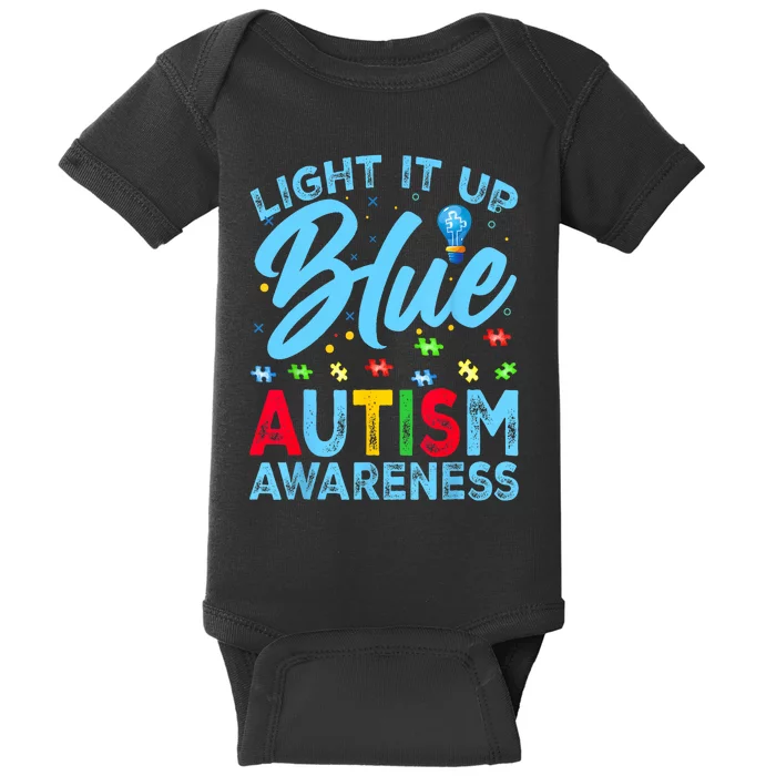 Light It Up Blue Autism Awareness Baby Bodysuit