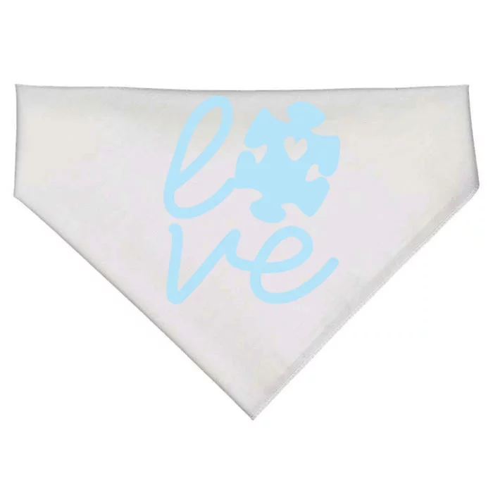 Light It Up Blue Utism Meaningful Gift Autism Awareness Graphic Gift USA-Made Doggie Bandana