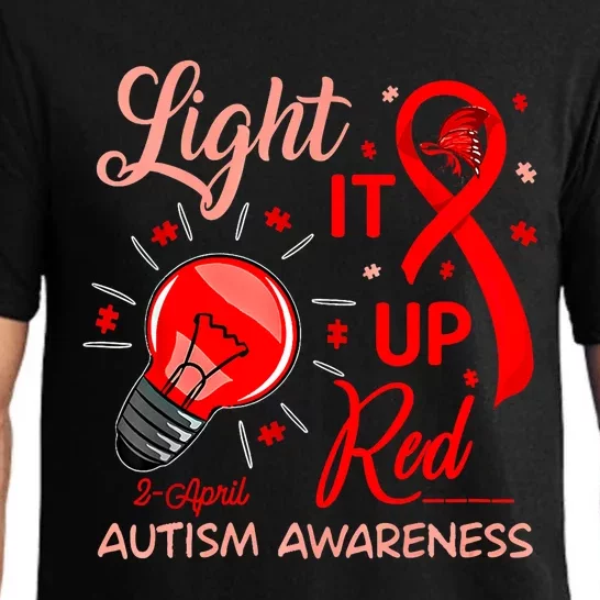 Light It Up Red Utism Awareness Acceptance Red Instead Gift Pajama Set