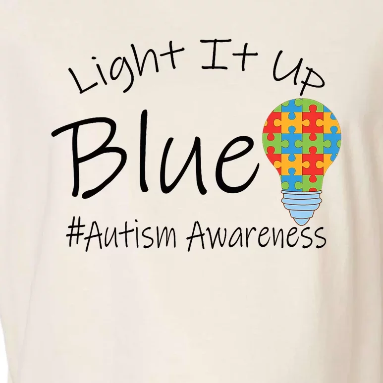 Light It Up Blue Autism Awareness Lamp Puzzle Garment-Dyed Women's Muscle Tee