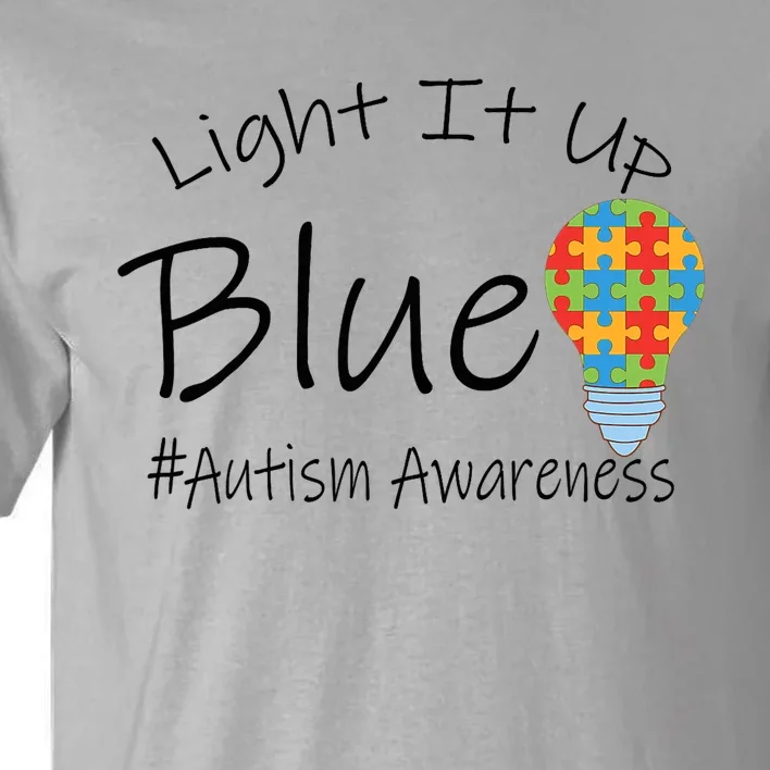 Light It Up Blue Autism Awareness Lamp Puzzle Tall T-Shirt